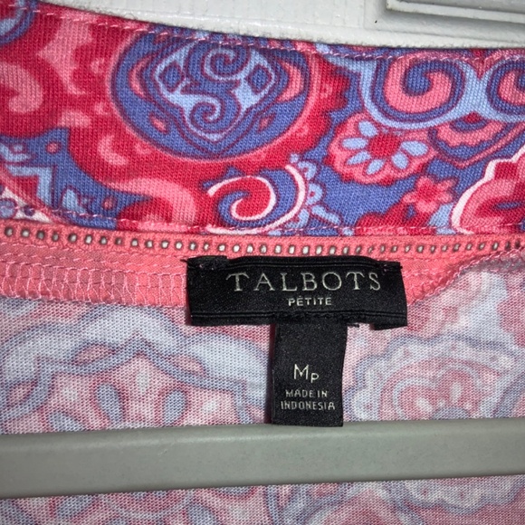 Talbots Pima cotton blend tunic top medallion print Sz MP - Picture 4 of 8
